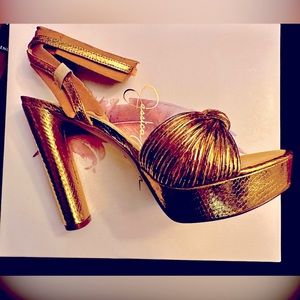 Jessica Simpson Immie Ankle Strap Embossed Platform Dress Sandals